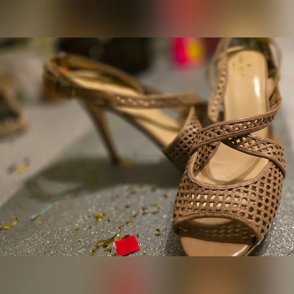 Kate Spade leather peep toe heels
